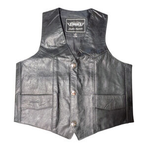 Unik leather vest with Harley Davidson patch Size Med Great Condition